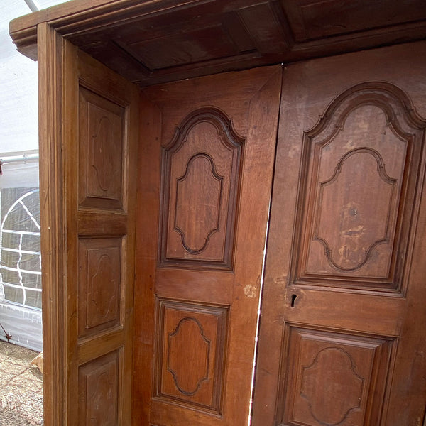 Indo-Portuguese Teak Double Door with Deep Surround