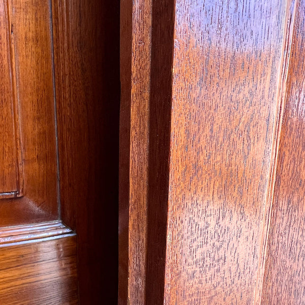 Large Anglo Indian Teak Paneled Double Door with Frame