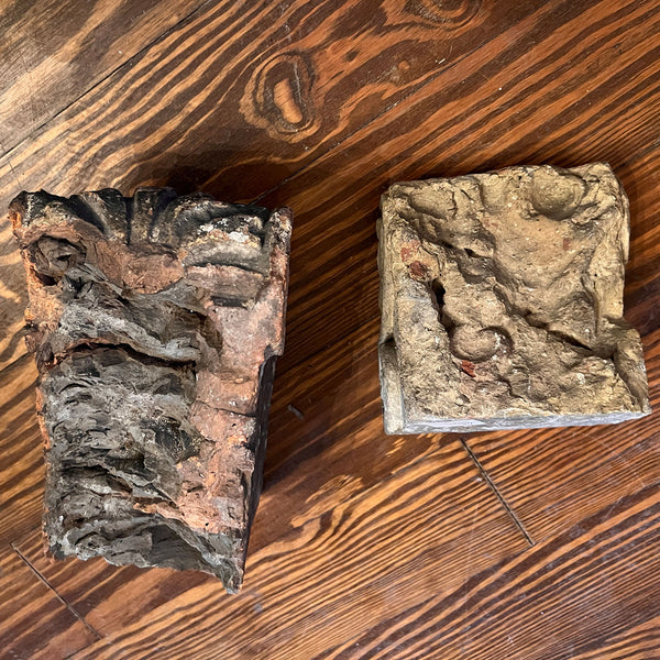 Set of Two Early English Chatsworth House Cast Terracotta Architectural Brackets