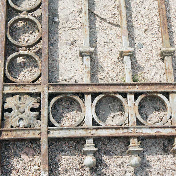 Set of Three Argentine Baroque Revival Forged Iron Architectural Fence Panels