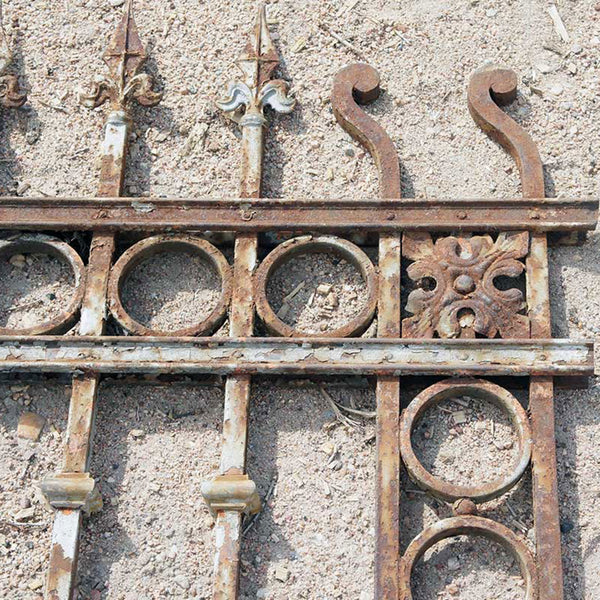 Set of Three Argentine Baroque Revival Forged Iron Architectural Fence Panels