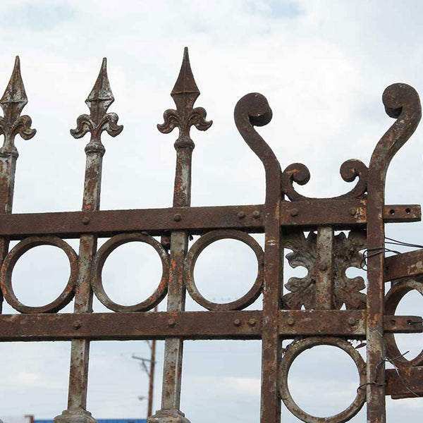 Set of Three Argentine Baroque Revival Forged Iron Architectural Fence Panels