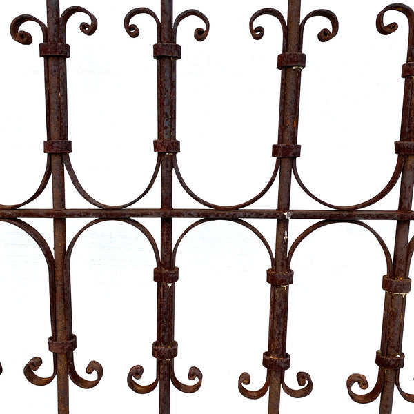 Large Spanish Wrought Iron Architectural Window Grille (Reja)