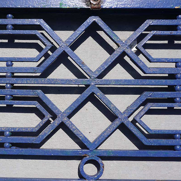 Fine French Beaux-Arts Style Painted Wrought Iron Double Door Entry and Arched Transom