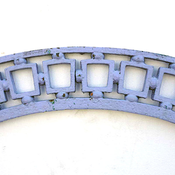 English Victorian Blue Painted Cast Iron Architectural Transom Arch