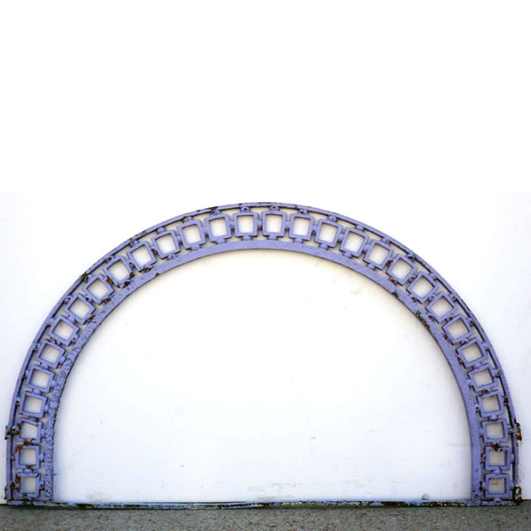 English Victorian Blue Painted Cast Iron Architectural Transom Arch