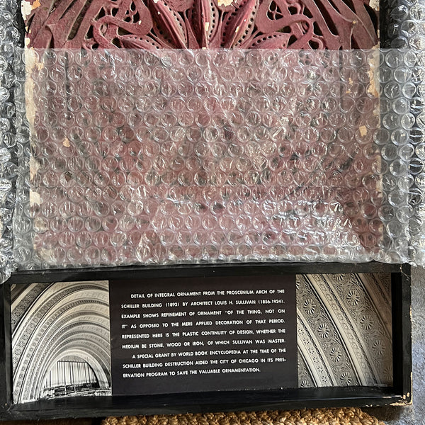 American LOUIS SULLIVAN Garrick Theater Plaster Architectural Ornament