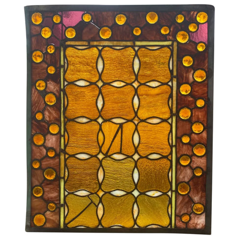 American Stained, Leaded and Jewelled Glass Window