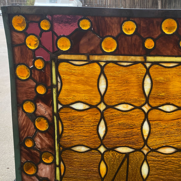 American Stained, Leaded and Jewelled Glass Window