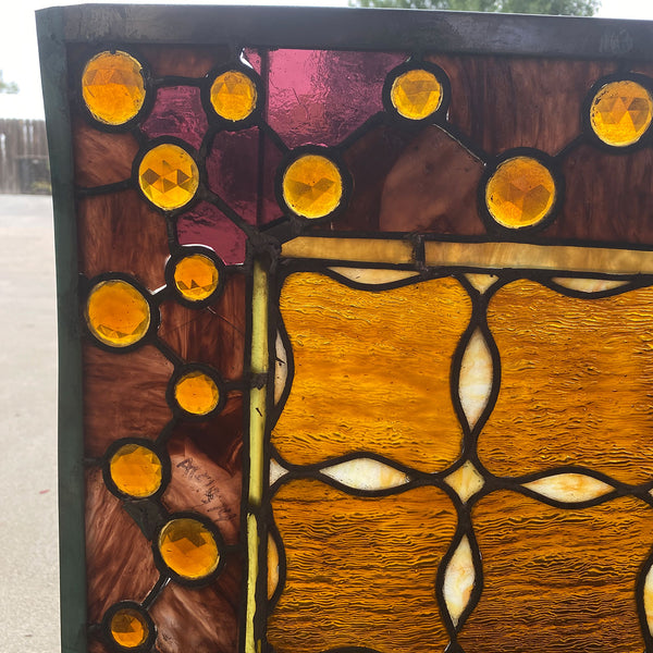 American Stained, Leaded and Jewelled Glass Window