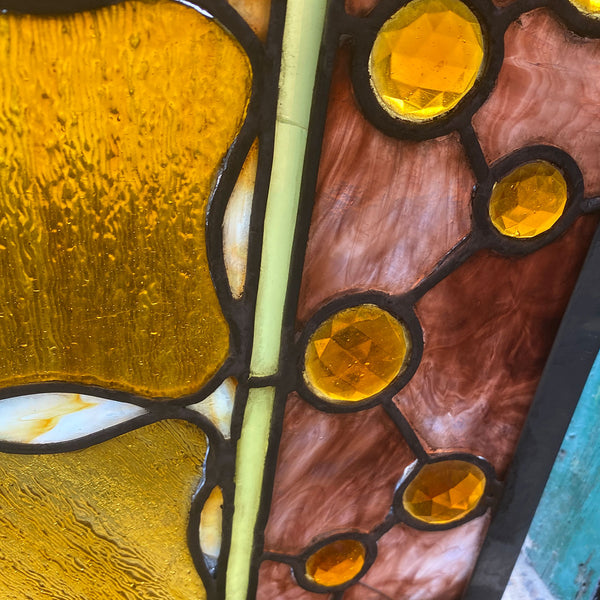 American Stained, Leaded and Jewelled Glass Window