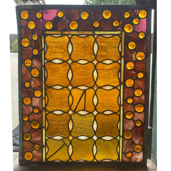 American Stained, Leaded and Jewelled Glass Window