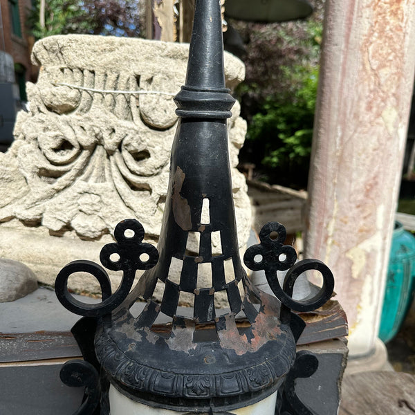 Large Pair of Spanish Wrought Iron Exterior Wall Lanterns Sconce Light Covers