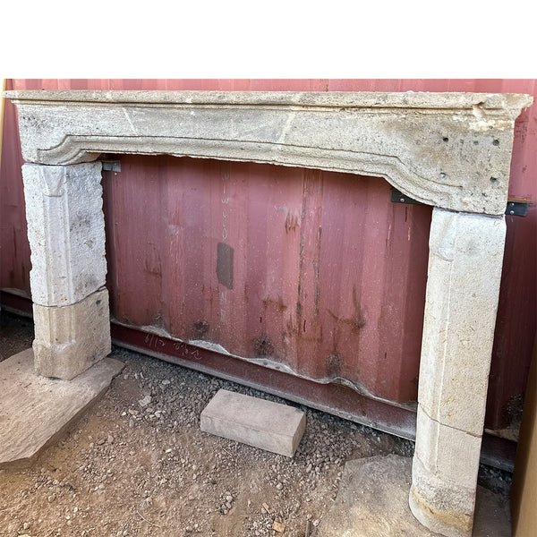 French Limestone Fireplace Surround