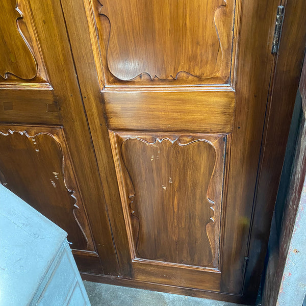 Large Anglo Indian Teak Interior Double Door with Frame