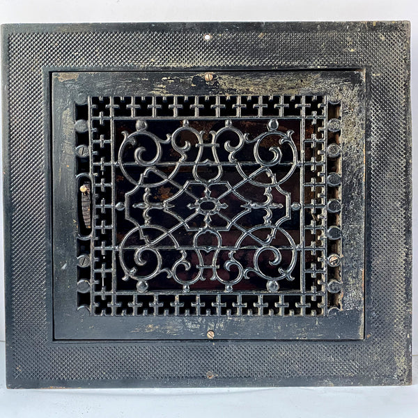 American Tuttle & Bailey Painted Cast Iron Heat Register / Floor Grate and Frame