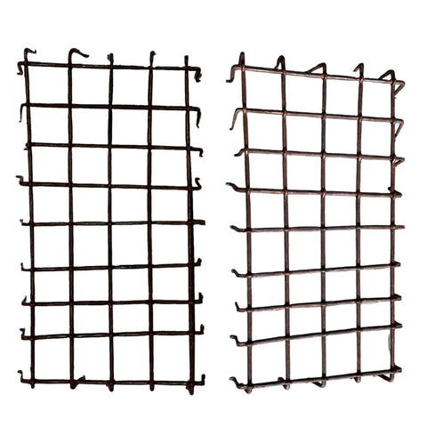 Pair of Spanish Medieval Style Wrought Iron Window Guard (Reja) Grilles