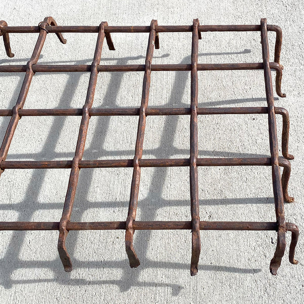 Pair of Spanish Medieval Style Wrought Iron Window Guard (Reja) Grilles