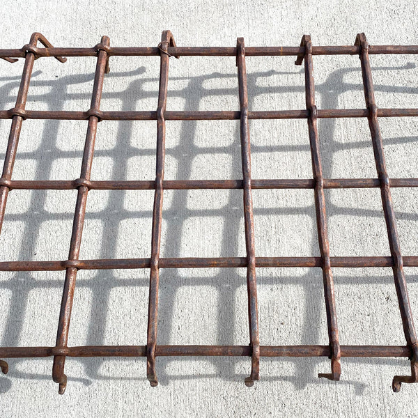 Pair of Spanish Medieval Style Wrought Iron Window Guard (Reja) Grilles