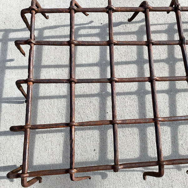 Pair of Spanish Medieval Style Wrought Iron Window Guard (Reja) Grilles