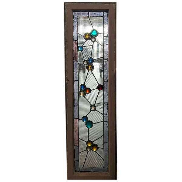 American Aesthetic Movement Stained, Leaded, Jewelled Glass Transom Window