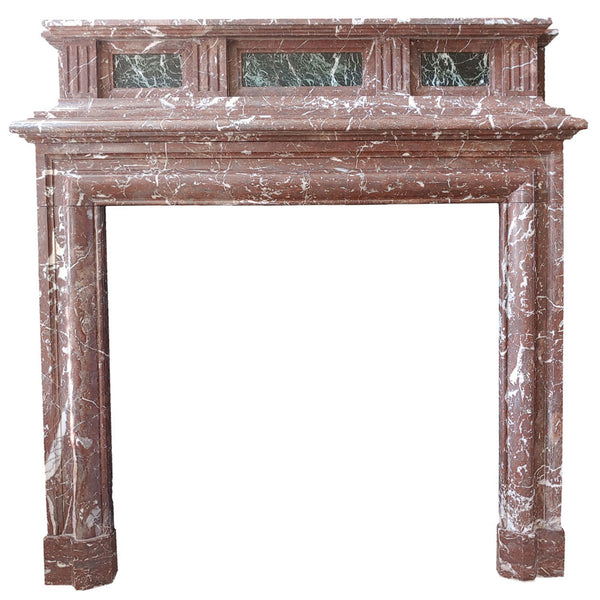 French Louis XIV Style Rouge du Nord Bolection Fireplace Surround