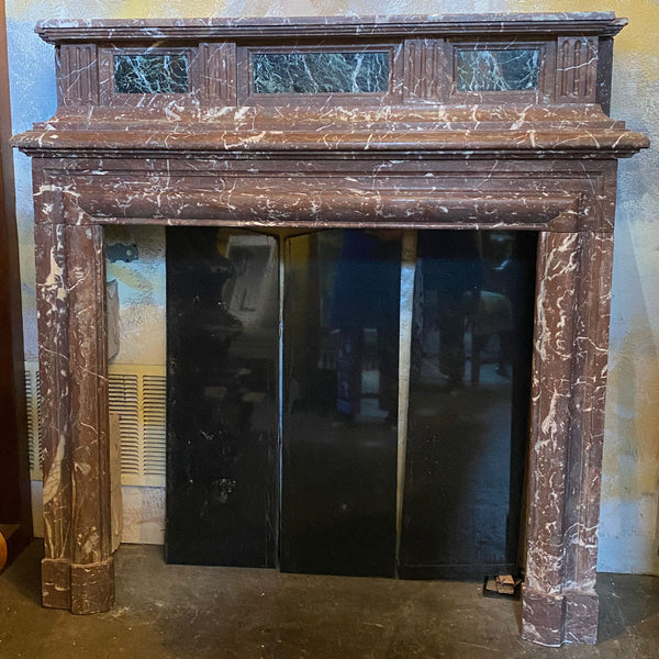 French Louis XIV Style Rouge du Nord Bolection Fireplace Surround