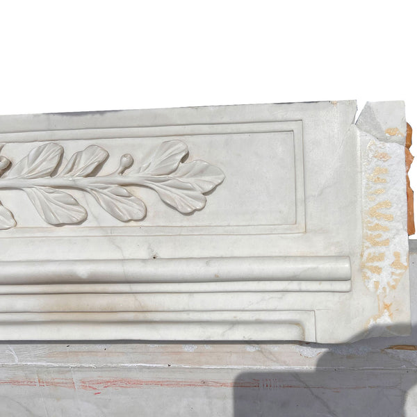 Reproduction Louis XVI Style White Marble Fireplace Mantel