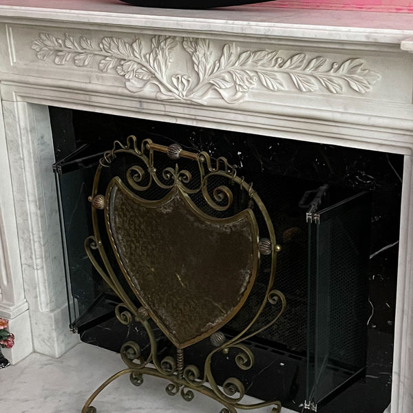 Reproduction Louis XVI Style White Marble Fireplace Mantel