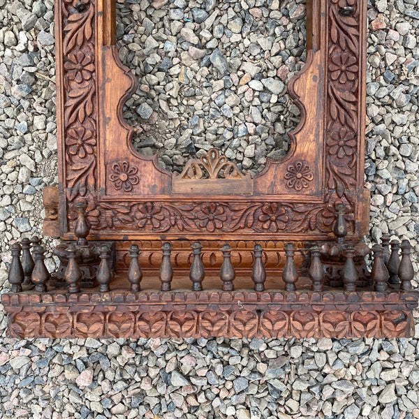 Indian Carved Teak Haveli Window Frame