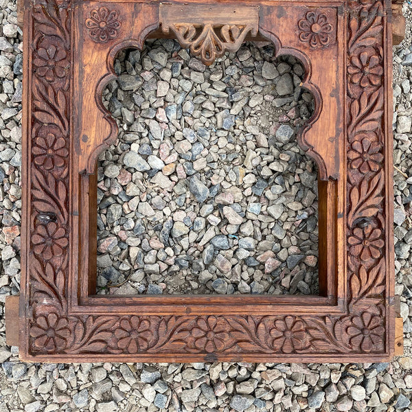 Indian Carved Teak Haveli Window Frame