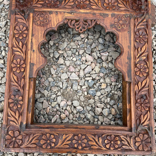 Indian Carved Teak Haveli Window Frame