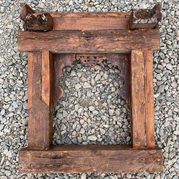 Indian Carved Teak Haveli Window Frame