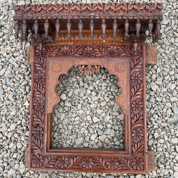 Indian Carved Teak Haveli Window Frame