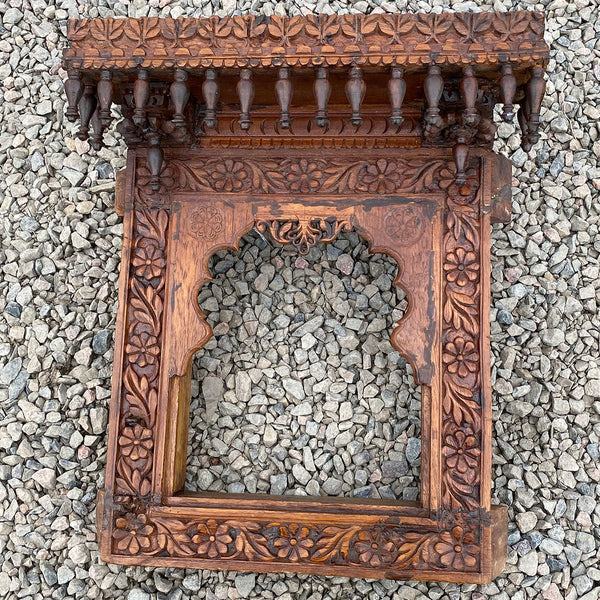 Indian Carved Teak Haveli Window Frame