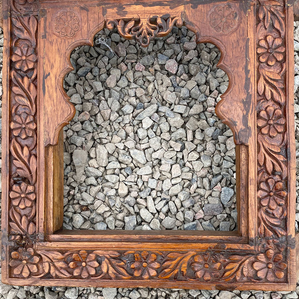 Indian Carved Teak Haveli Window Frame