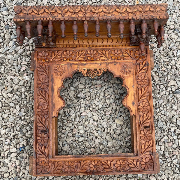 Indian Carved Teak Haveli Window Frame