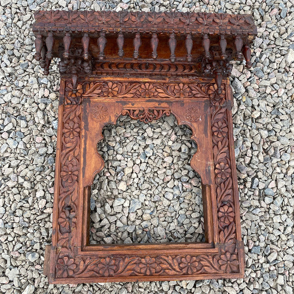 Indian Carved Teak Haveli Window Frame