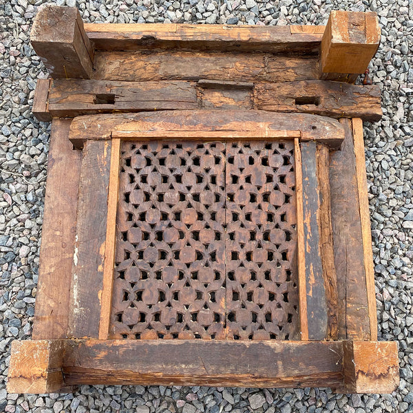 Indian Carved Teak Haveli Jali Ventilation Window