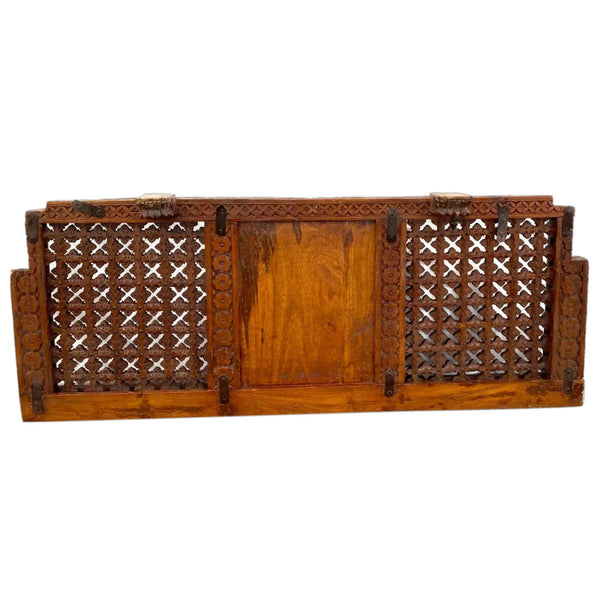 Indian Carved Teak Haveli Jali Ventilation Window Screen