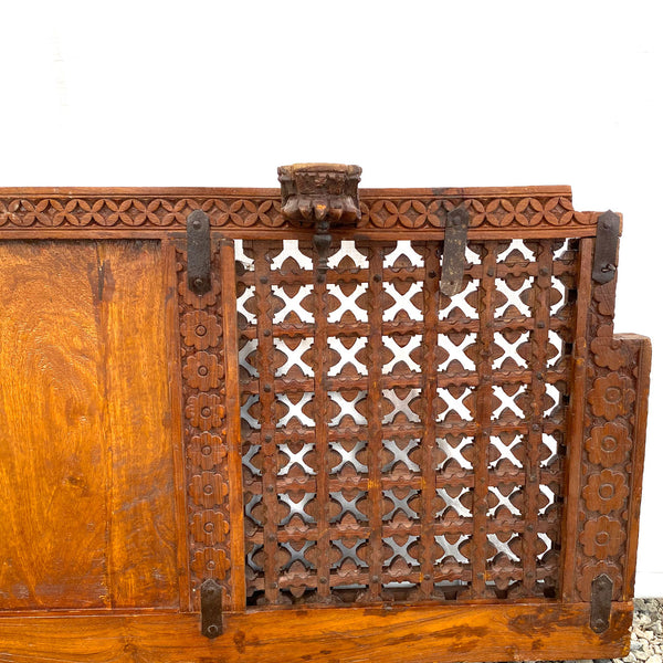 Indian Carved Teak Haveli Jali Ventilation Window Screen