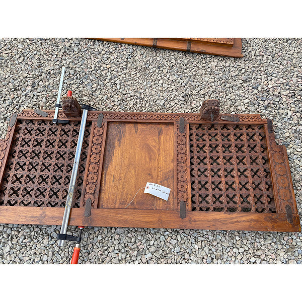 Indian Carved Teak Haveli Jali Ventilation Window Screen