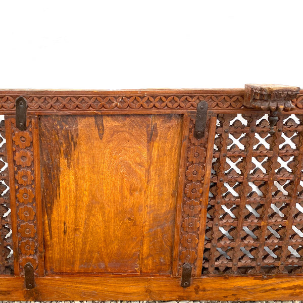 Indian Carved Teak Haveli Jali Ventilation Window Screen