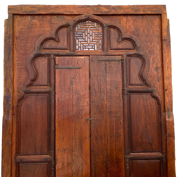 Large Indian Carved Teak Haveli Shutter Window