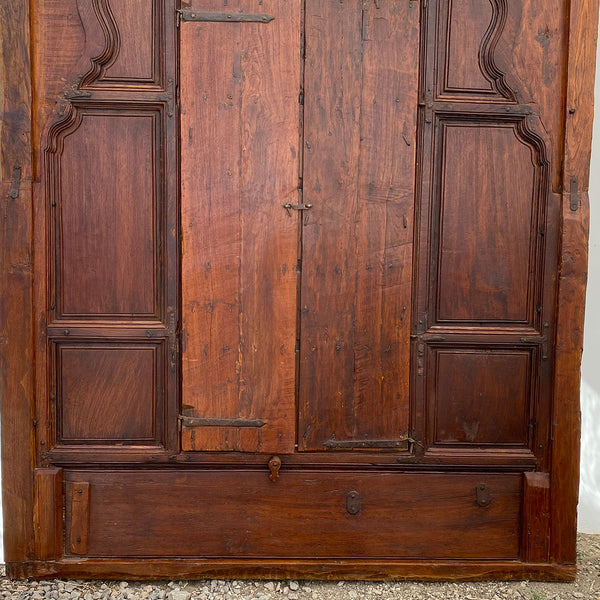 Large Indian Carved Teak Haveli Shutter Window