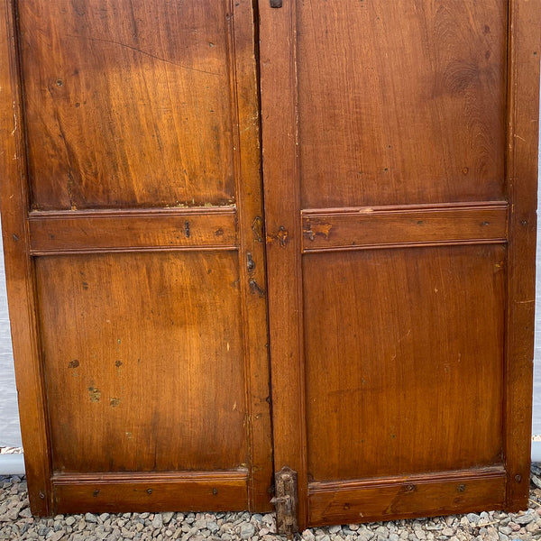 Indian Iron Mounted Teak Haveli Lattice Screen Double Door