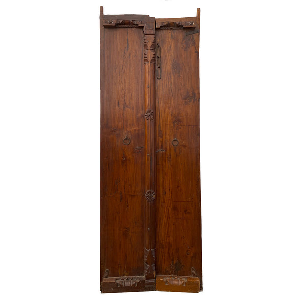 Small Indian Carved Teak Haveli Double Door