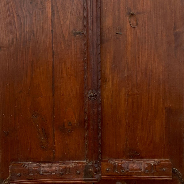 Small Indian Carved Teak Haveli Double Door