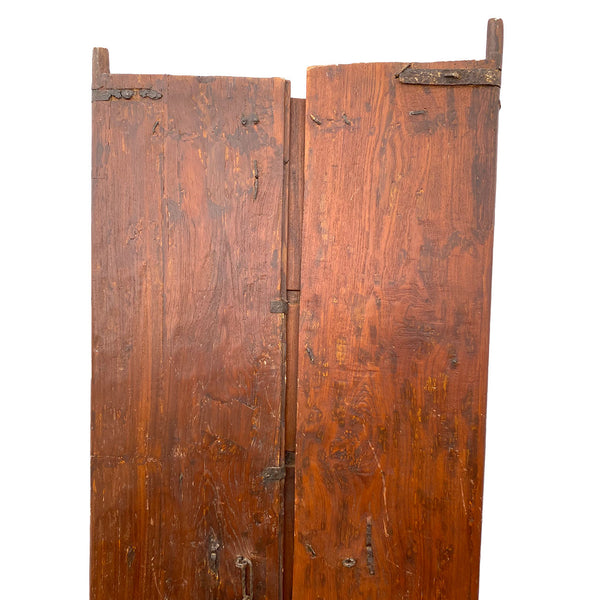 Indian Iron Mounted Carved Teak Haveli Double Door