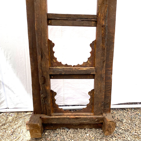 Large Indian Carved Teak Haveli Window Frame